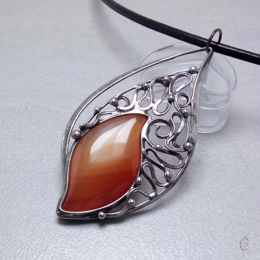 náhrdelník Plamínek - Achát