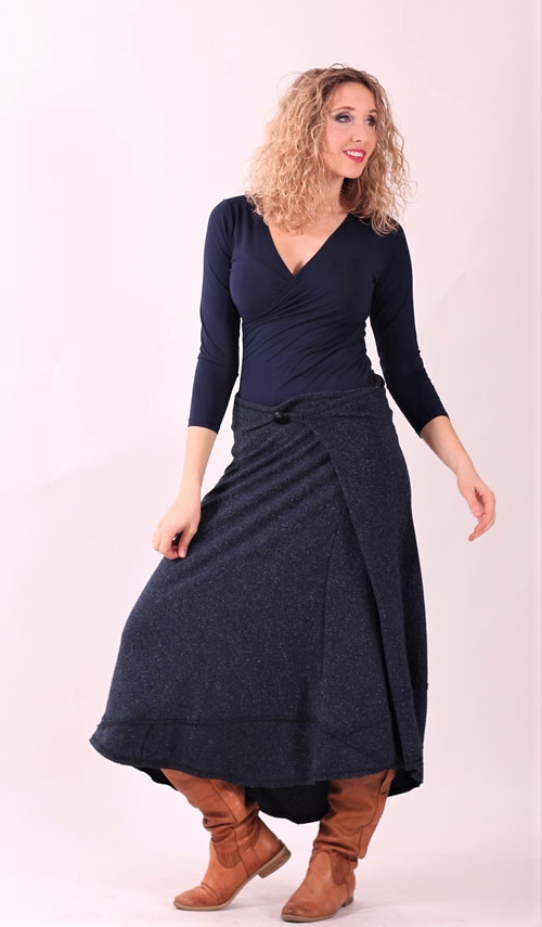 Zimní zvonová sukně - zavinovací 