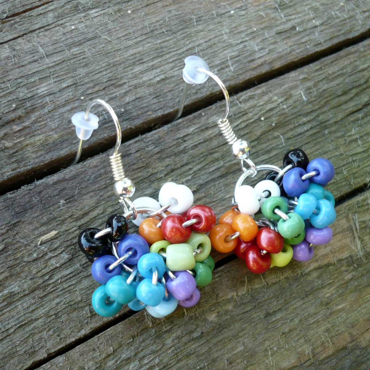 Duhové hrozny - náušnice