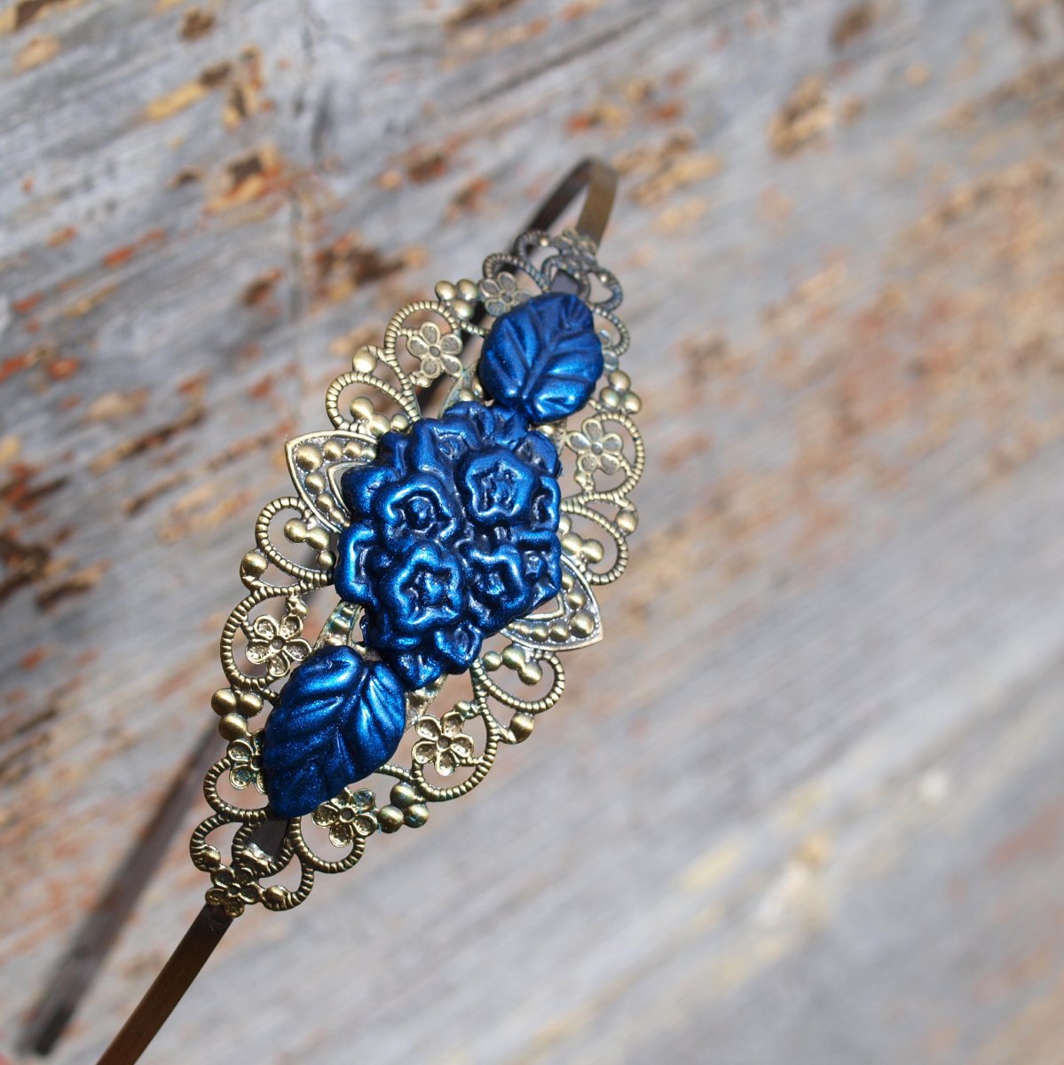 Čelenka modré kytičky