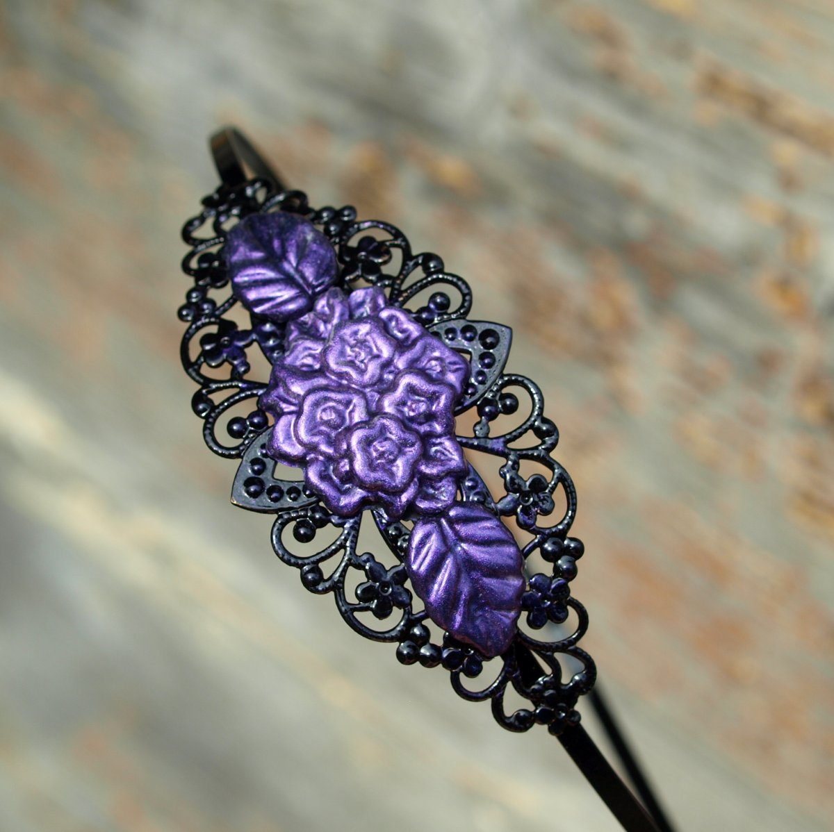 Čelenka fialové kytičky