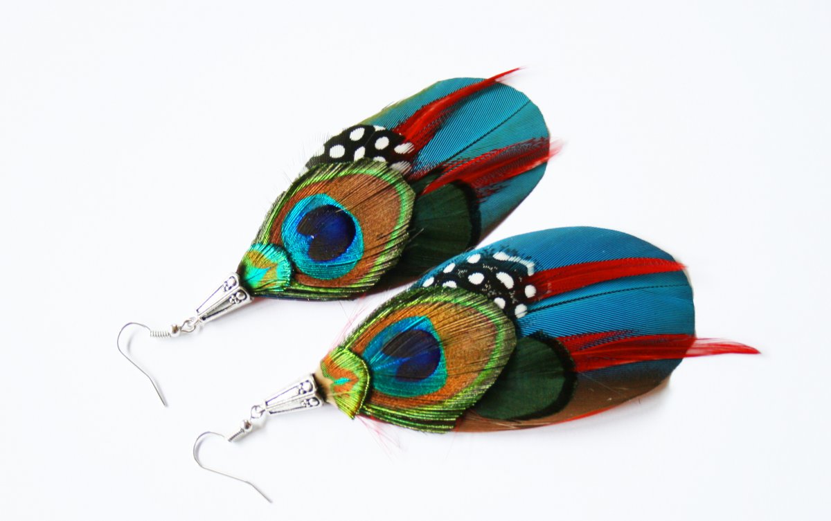 Ara colors- peříčkové náušnice