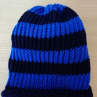 Pletená čepice 2v1 (tmavě modrá a královská modrá)