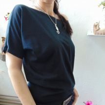 Volné tričko - barva černá (bavlna)