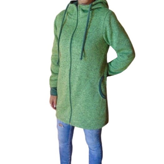 Dlouhá mikina s kapucí - barva světle zelená S - XXXL