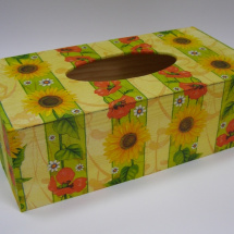 Krabice na kapesníky - Máky a slunečnice