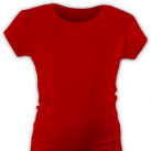 těhotenské TRIČKO mini rukáv, kulatý výstřih, spodní lem, červená
