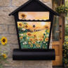 Ručně malovaná poštovní schránka se slunečnicemi a vlčími máky – autorský originál
