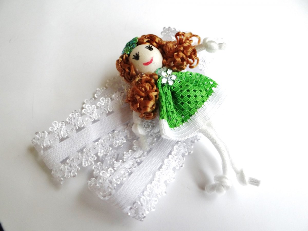 Čelenka (bílá) - Zelená panenka 