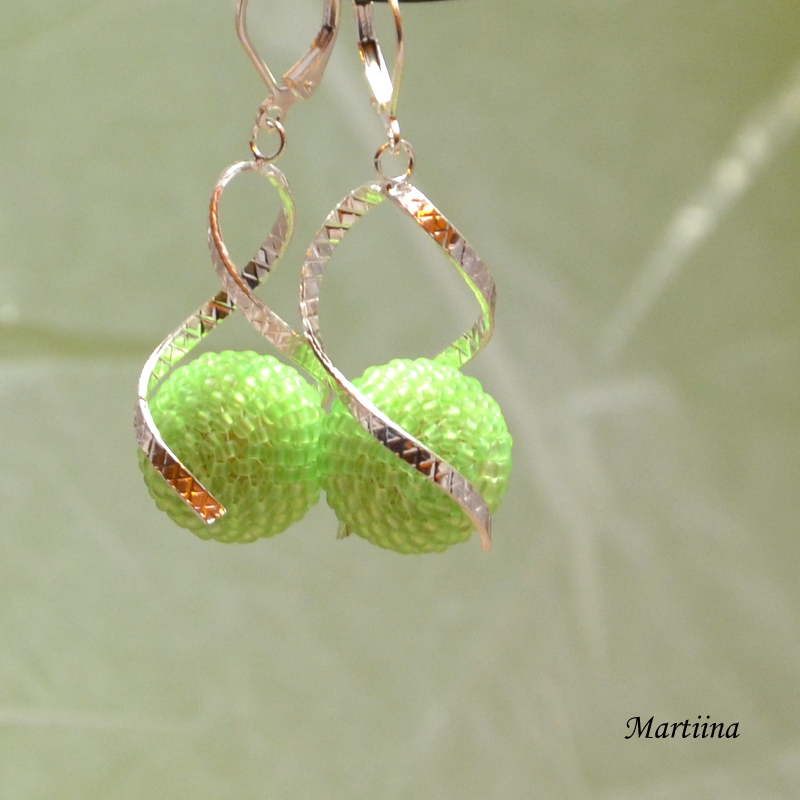 Náušničky Kristýna - zelené neonky