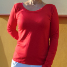Tričko s dlouhým rukávem - barva červená (viskóza)