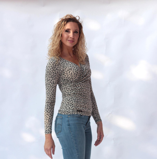 Tričko křížené s dlouhým rukávem velikost S