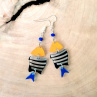 Náušnice - rybky v pruhovaném tričku