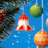 Vánoční ozdoba - zvonek do oranžova