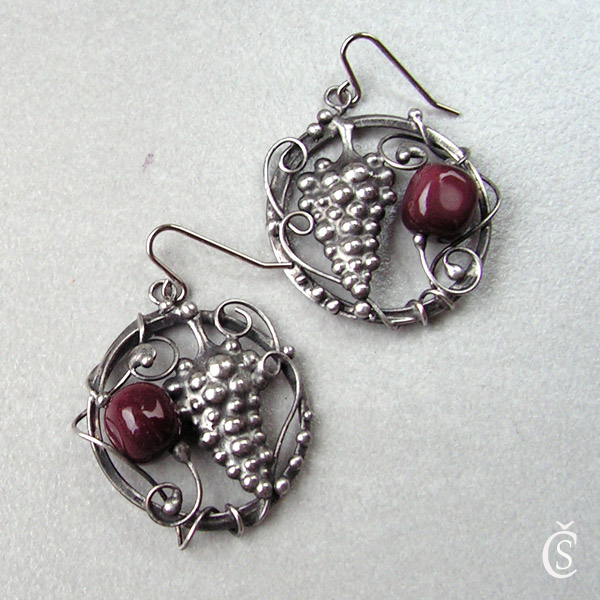 Vinobraní náušnice - Jaspis