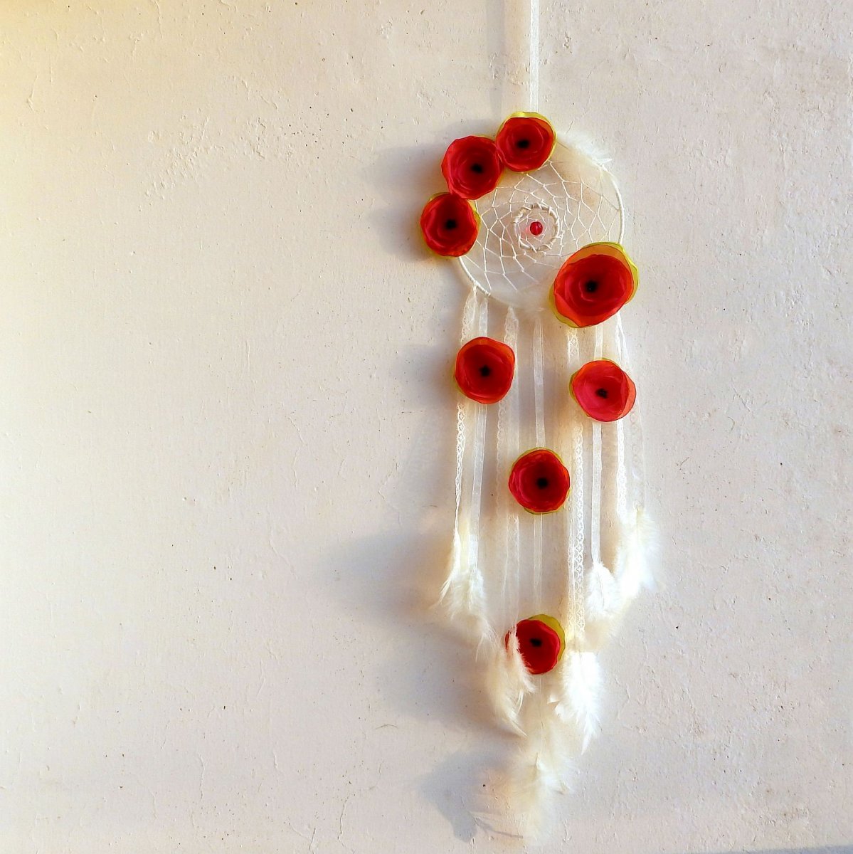 Lapač snů - vlčí máky - dreamcatcher