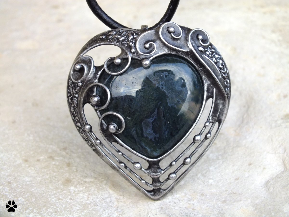 Srdce achát mechový REZERVACE!