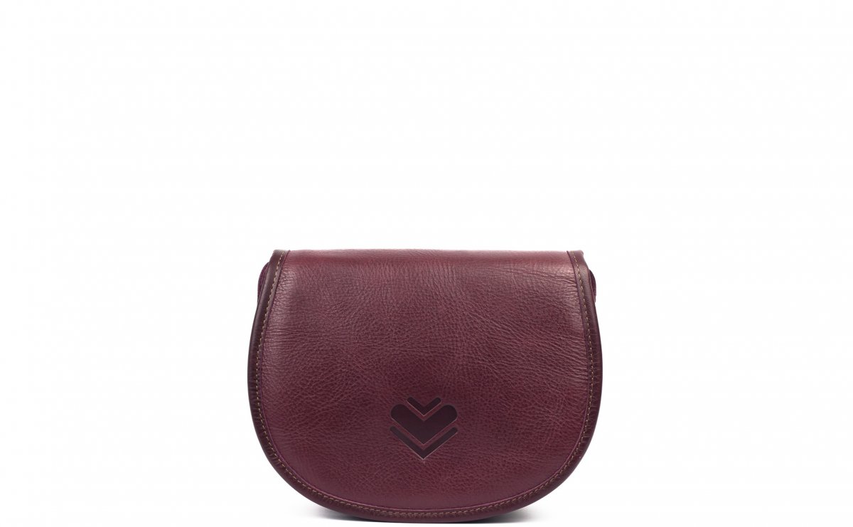 Mini kožená kabelka - vínová