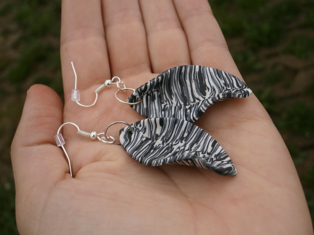 Náušnice visací zebří vzor