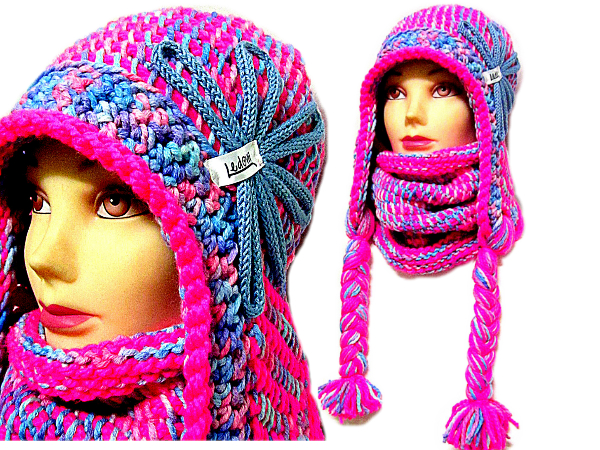 ༺♥༻SET MERINO/UŠANKA NÁKRČNÍK ༺♥༻