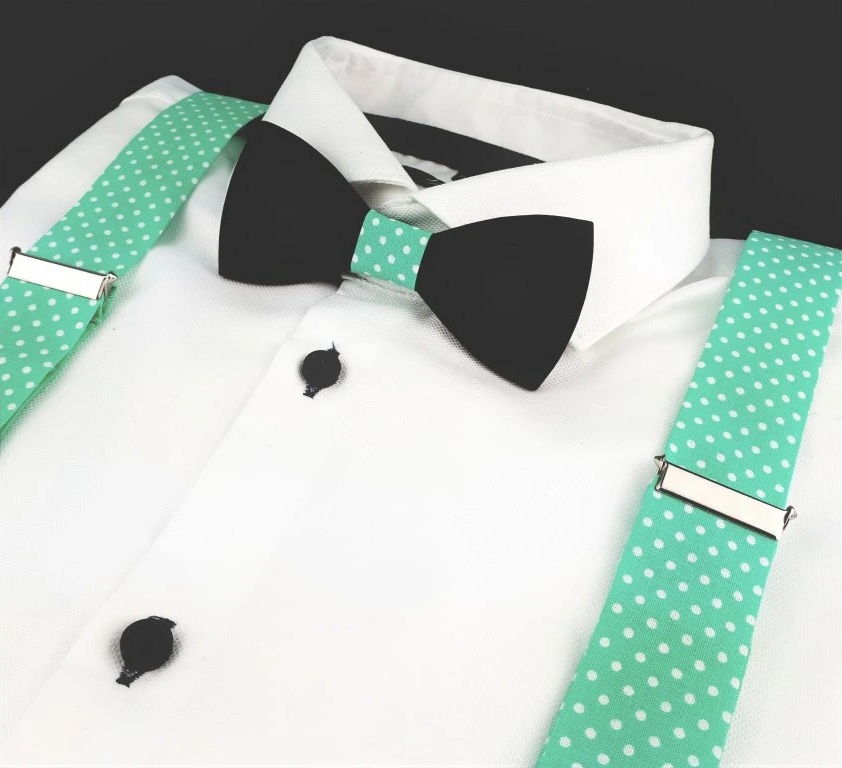 Mentolový Set Drevený Motýlik a Traky 