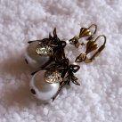 Náušnice - perličky v bronzu