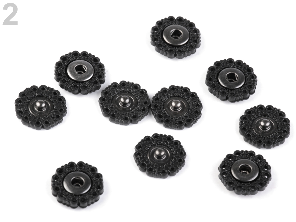 designové patentky květy 19mm