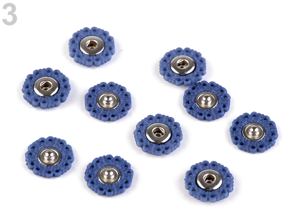 designové patentky květy 19mm