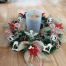 Vánoční dřevěný věnec v přírodním provedení ( bez svíčky)