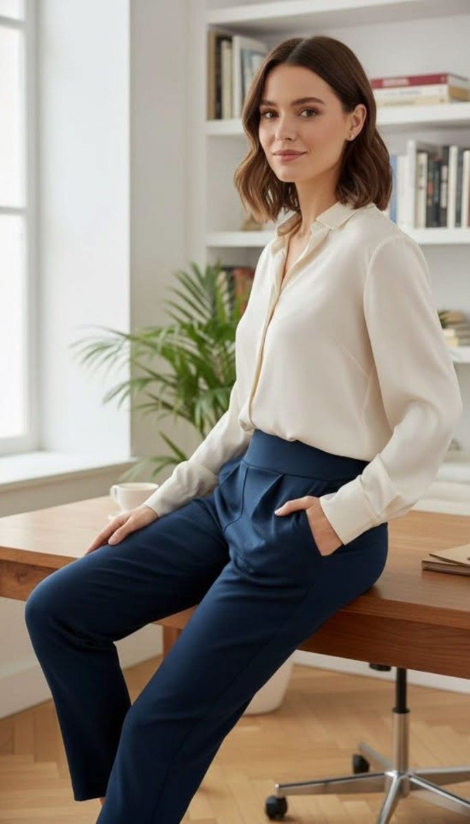 Dámské kalhoty Sára tm.modré S/M,L
