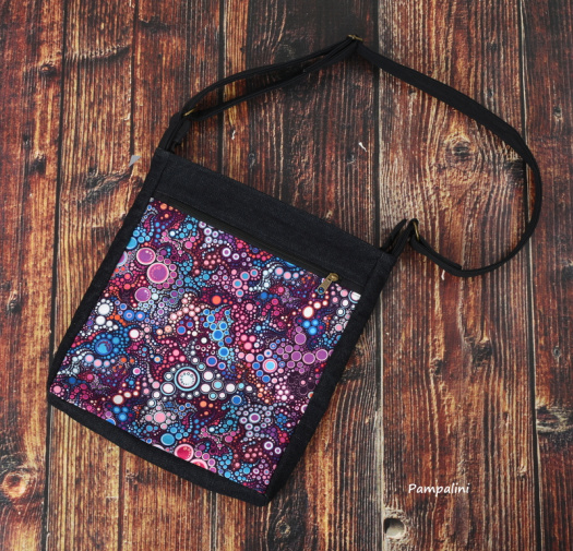 Taška crossbody - Bublinky lila