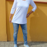 Volné tričko - barva bílá (bavlna)