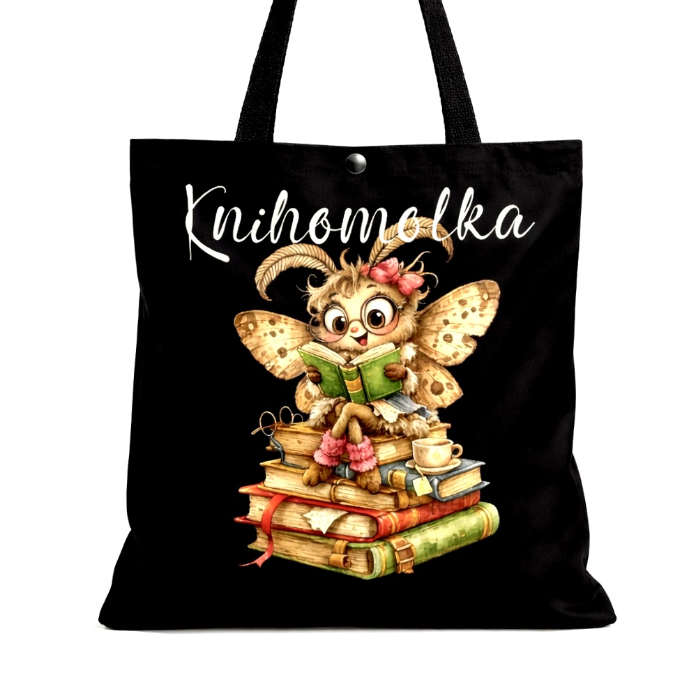 KNIHOMOL A KNIHOMOLKA - nákupní taška bez podšívky