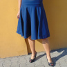 Půlkolová sukně - barva tmavě modrá (bavlna)