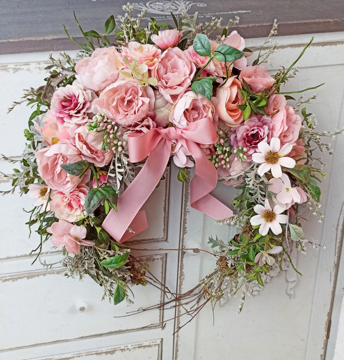 Věneček otevřený, v růžové