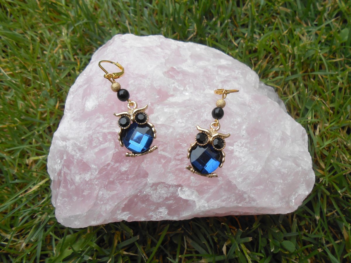 Náušnice sovičky s kamínky (88/18)