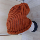 Pletená čepice 2v1 (rezavě oranžová)