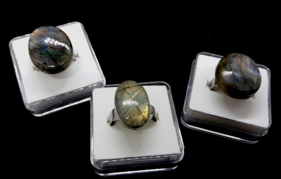 Labradorit - prsteny - chir.ocel