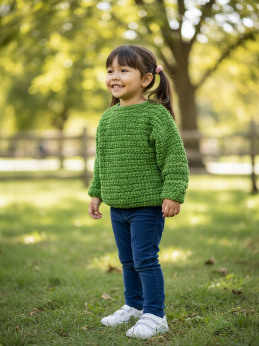 Dětský pletený svetr zelený- 92