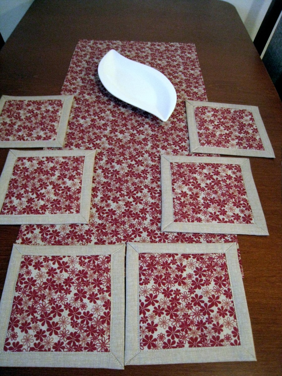 Vínový běhoun + prostírání