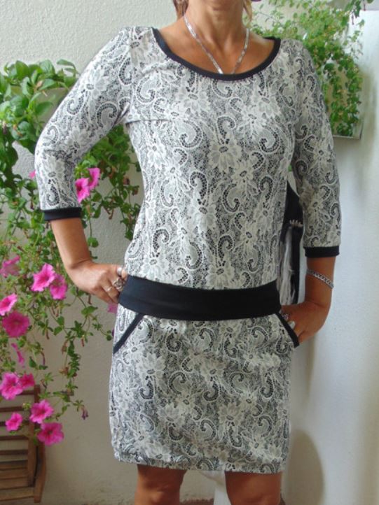 ŠATY KRAJKOVÝ VZOR S - XXL