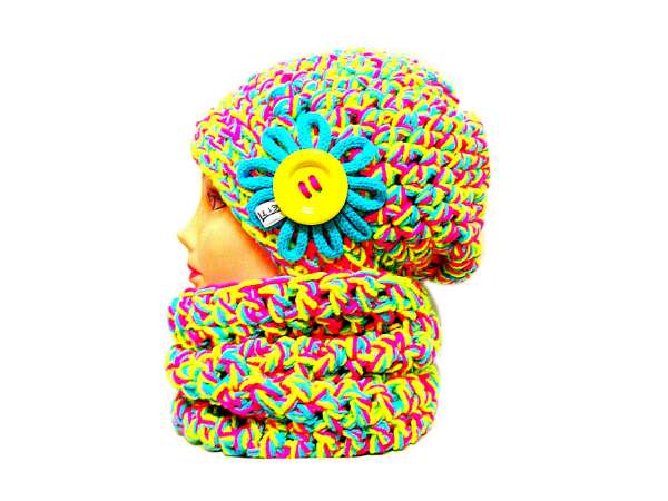 ༺♥༻ SOUPRAVA ČEPICE A NÁKRČNÍKU ༺♥༻ 