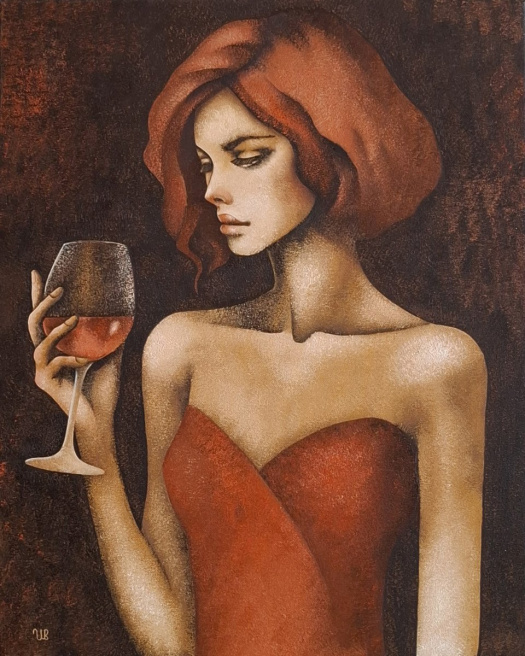 Lady with Red Wine