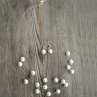 Bílý perličkový delší náhrdelník s náušnicemi