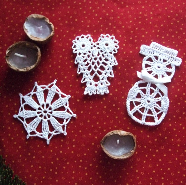 Háčkované vánoční ozdoby/ Sada 7.