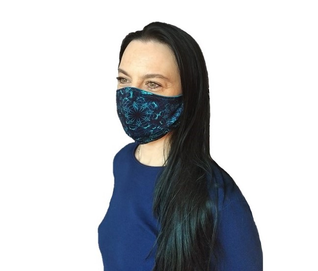 Rouška - tyrkys květy - skladem