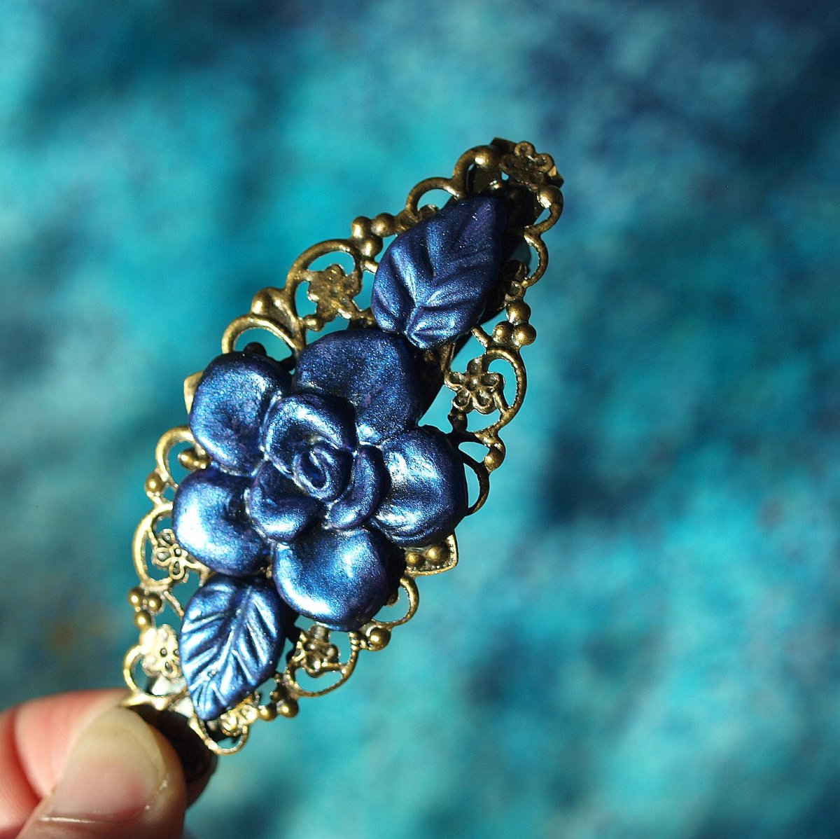 Spona fialková kytka