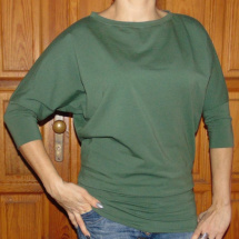 Tričko s netopýřími rukávy - barva khaki S - XL