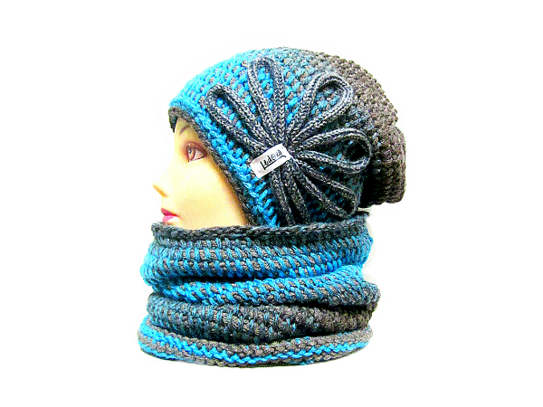 SOUPRAVA ČEPICE A NÁKRČNÍKU OMBRÉ