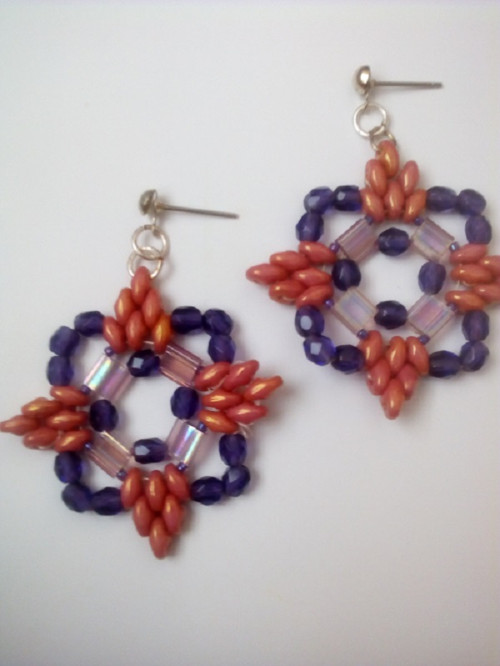 náušnice hvězdičky fialové II.